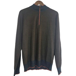 Patrick James Sweater Mens US XL /US 42 Wool Blend Long Sleeve 1/4 Zip Golf